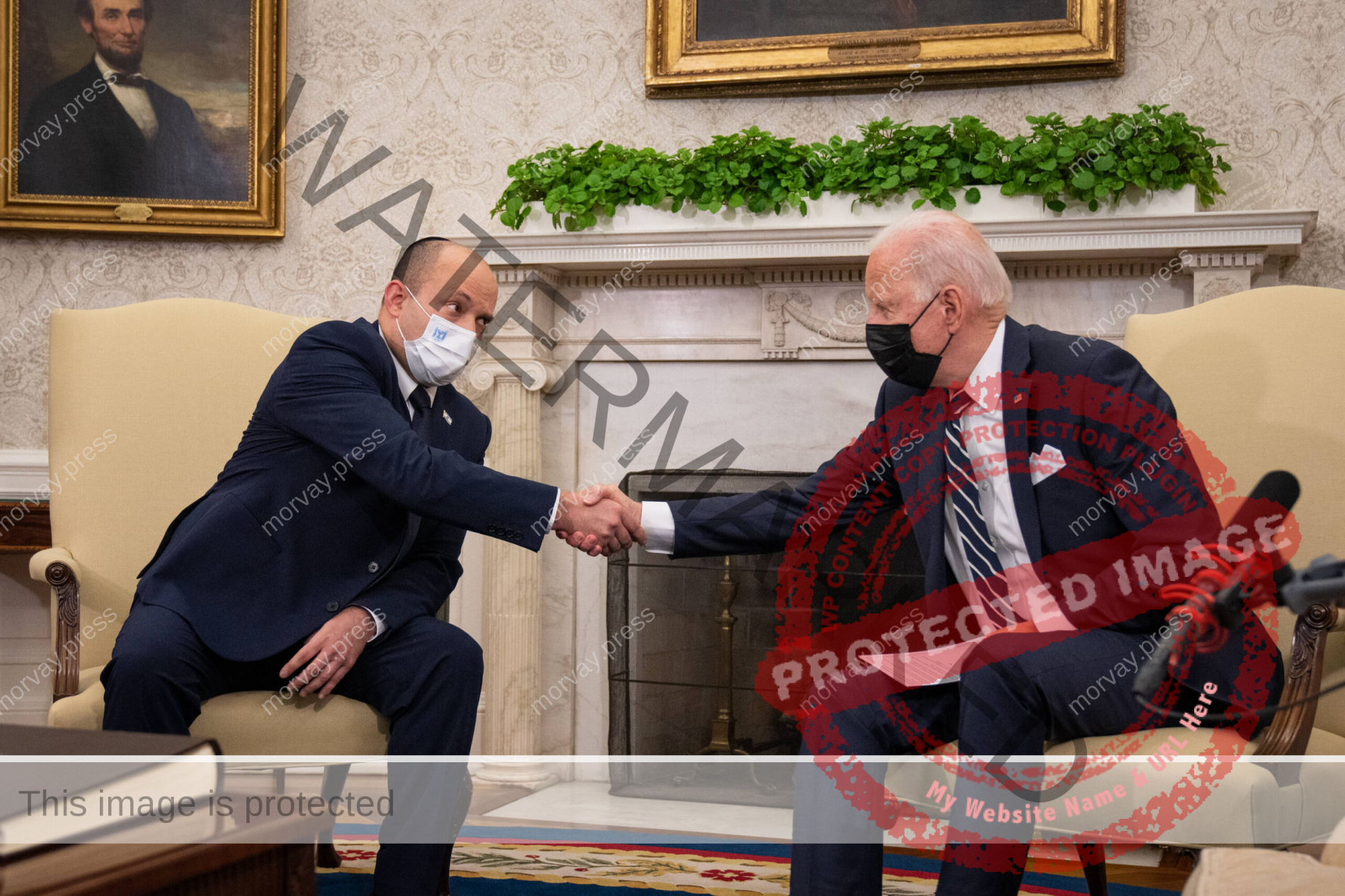 August 27, 2021, Washington, District of Columbia, USA: United States President JOE BIDEN and Prime Minister NAFTALI BEN